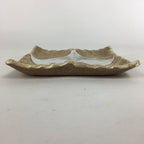 Japanese Ceramic Small Plate Kozara Vtg Square Shape Pottery Brown White PP611