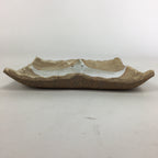 Japanese Ceramic Small Plate Kozara Vtg Square Shape Pottery Brown White PP611
