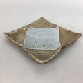 Japanese Ceramic Small Plate Kozara Vtg Square Shape Pottery Brown White PP611
