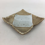 Japanese Ceramic Small Plate Kozara Vtg Square Shape Pottery Brown White PP611