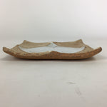 Japanese Ceramic Small Plate Kozara Vtg Square Shape Pottery Brown White PP612
