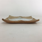 Japanese Ceramic Small Plate Kozara Vtg Square Shape Pottery Brown White PP612