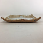 Japanese Ceramic Small Plate Kozara Vtg Square Shape Pottery Brown White PP613