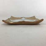 Japanese Ceramic Small Plate Kozara Vtg Square Shape Pottery Brown White PP613