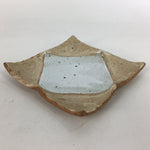 Japanese Ceramic Small Plate Kozara Vtg Square Shape Pottery Brown White PP613