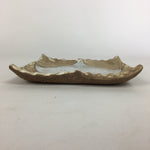 Japanese Ceramic Small Plate Kozara Vtg Square Shape Pottery Brown White PP614