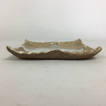 Japanese Ceramic Small Plate Kozara Vtg Square Shape Pottery Brown White PP614