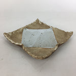 Japanese Ceramic Small Plate Kozara Vtg Square Shape Pottery Brown White PP614