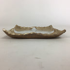 Japanese Ceramic Small Plate Kozara Vtg Square Shape Pottery Brown White PP615