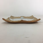 Japanese Ceramic Small Plate Kozara Vtg Square Shape Pottery Brown White PP617