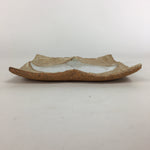 Japanese Ceramic Small Plate Kozara Vtg Square Shape Pottery Brown White PP617