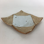 Japanese Ceramic Small Plate Kozara Vtg Square Shape Pottery Brown White PP617