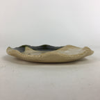 Japanese Ceramic Small Plate Oribe ware Kozara Vtg Round Pottery Bamboo PP620