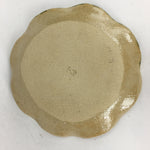 Japanese Ceramic Small Plate Oribe ware Kozara Vtg Round Pottery Bamboo PP621