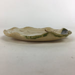 Japanese Ceramic Small Plate Oribe ware Kozara Vtg Round Pottery Bamboo PP621