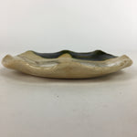 Japanese Ceramic Small Plate Oribe ware Kozara Vtg Round Pottery Bamboo PP621