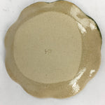 Japanese Ceramic Small Plate Oribe ware Kozara Vtg Round Pottery Bamboo PP622
