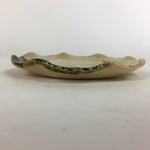Japanese Ceramic Small Plate Oribe ware Kozara Vtg Round Pottery Bamboo PP622