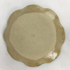 Japanese Ceramic Small Plate Oribe ware Kozara Vtg Round Pottery Bamboo PP623