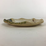 Japanese Ceramic Small Plate Oribe ware Kozara Vtg Round Pottery Bamboo PP624