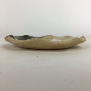 Japanese Ceramic Small Plate Oribe ware Kozara Vtg Round Pottery Bamboo PP625