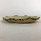 Japanese Ceramic Small Plate Oribe ware Kozara Vtg Round Pottery Bamboo PP625