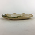 Japanese Ceramic Small Plate Oribe ware Kozara Vtg Round Pottery Bamboo PP626