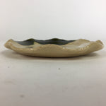 Japanese Ceramic Small Plate Oribe ware Kozara Vtg Round Pottery Bamboo PP626