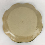 Japanese Ceramic Small Plate Oribe ware Kozara Vtg Round Pottery Bamboo PP626