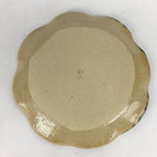 Japanese Ceramic Small Plate Oribe ware Kozara Vtg Round Pottery Bamboo PP629