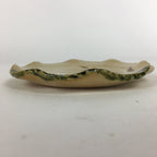 Japanese Ceramic Small Plate Oribe ware Kozara Vtg Round Pottery Bamboo PP629