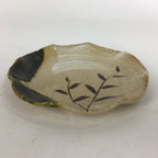 Japanese Ceramic Small Plate Oribe ware Kozara Vtg Round Pottery Bamboo PP630