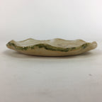 Japanese Ceramic Small Plate Oribe ware Kozara Vtg Round Pottery Bamboo PP630