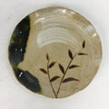Japanese Ceramic Small Plate Oribe ware Kozara Vtg Round Pottery Bamboo PP630