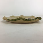 Japanese Ceramic Small Plate Oribe ware Kozara Vtg Round Pottery Bamboo PP631