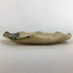 Japanese Ceramic Small Plate Oribe ware Kozara Vtg Round Pottery Bamboo PP632