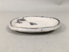 Japanese Ceramic Small Plate Shino Kozara Vtg Round Pottery White Gray PP446