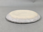 Japanese Ceramic Small Plate Shino Kozara Vtg Round Pottery White Gray PP446