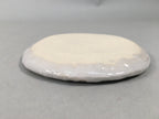 Japanese Ceramic Small Plate Shino Kozara Vtg Round Pottery White Gray PP446