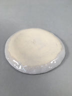 Japanese Ceramic Small Plate Shino Kozara Vtg Round Pottery White Gray PP446