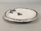 Japanese Ceramic Small Plate Shino Kozara Vtg Round Pottery White Gray PP446