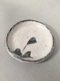 Japanese Ceramic Small Plate Shino Kozara Vtg Round Pottery White Gray PP446
