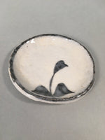 Japanese Ceramic Small Plate Shino Kozara Vtg Round Pottery White Gray PP447
