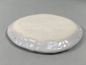 Japanese Ceramic Small Plate Shino Kozara Vtg Round Pottery White Gray PP449