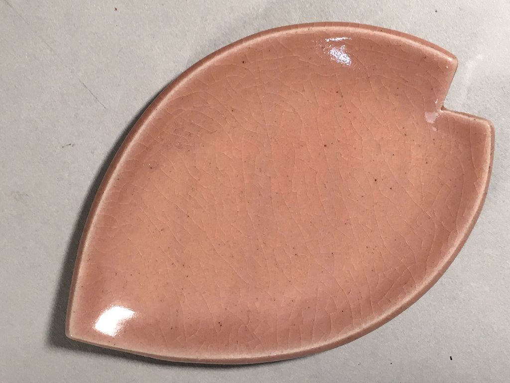 Japanese Ceramic Small Plate Vtg Petal Cherry Blossom Crackle Pink Glaze PP411
