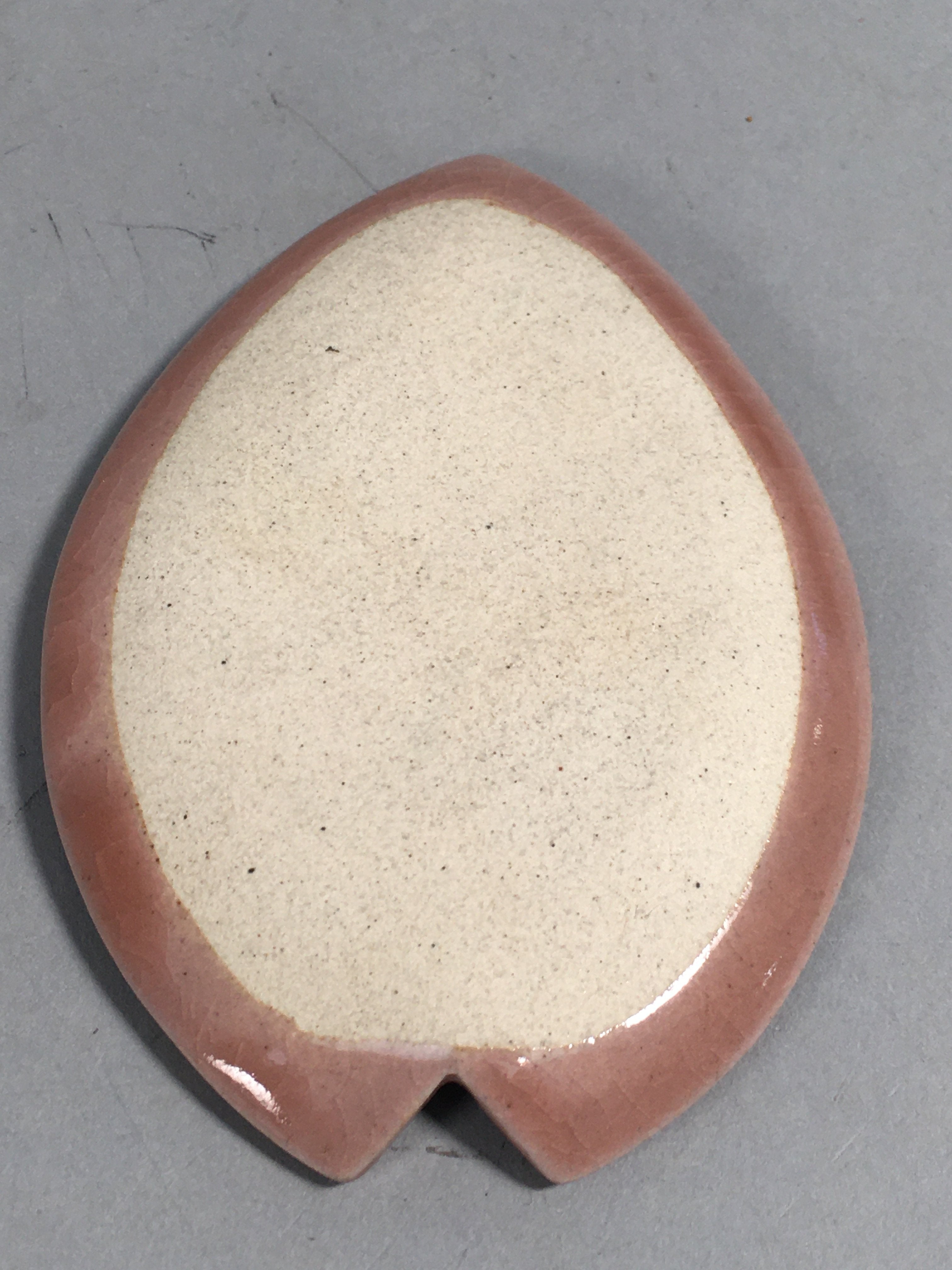 Japanese Ceramic Small Plate Vtg Petal Cherry Blossom Crackle Pink Glaze PP411