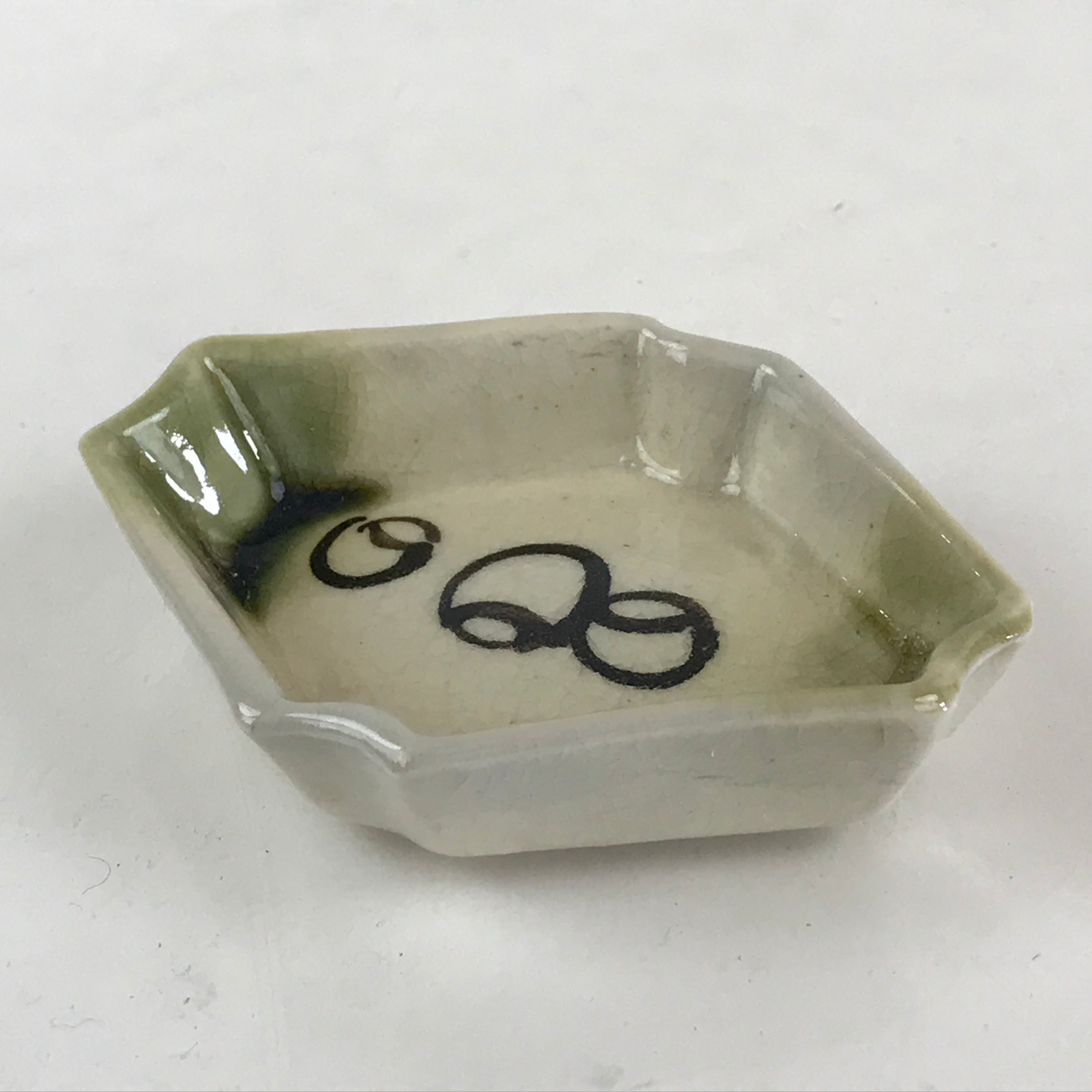 Japanese Ceramic Small Plate Vtg Pottery Kiseto Ware Soy Sauce Sushi Kozara PY27