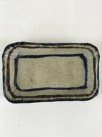 Japanese Ceramic Small Plate Vtg Pottery Yakimono Rectangle Brown Kozara PY268