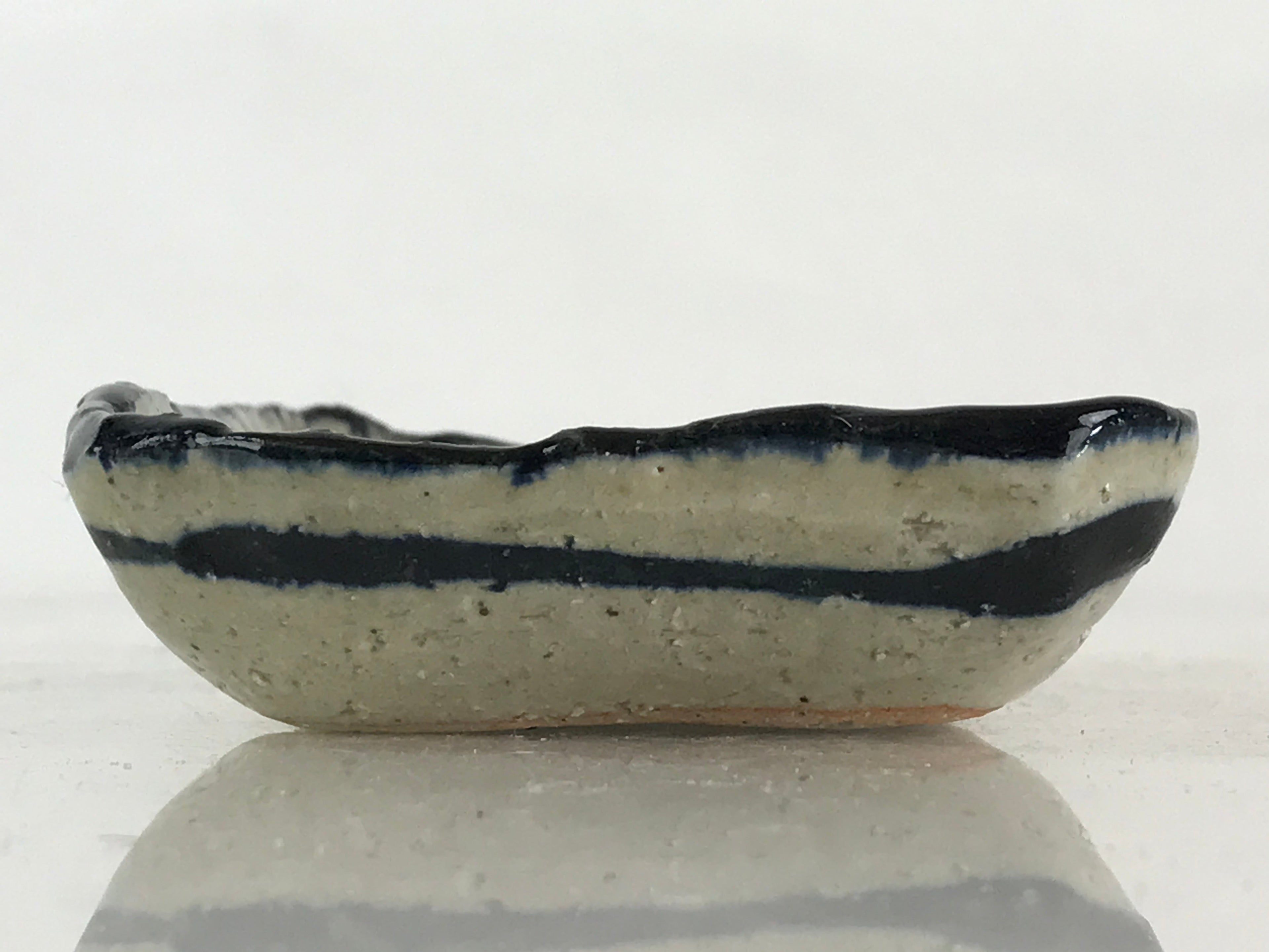 Japanese Ceramic Small Plate Vtg Pottery Yakimono Rectangle Brown Kozara PY268