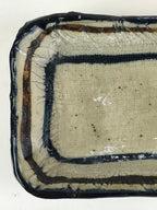Japanese Ceramic Small Plate Vtg Pottery Yakimono Rectangle Brown Kozara PY268